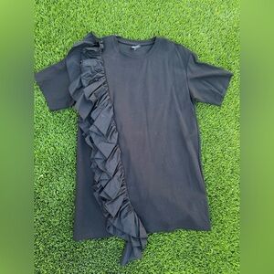CQ by CQ Black Ruffled Tee Dress